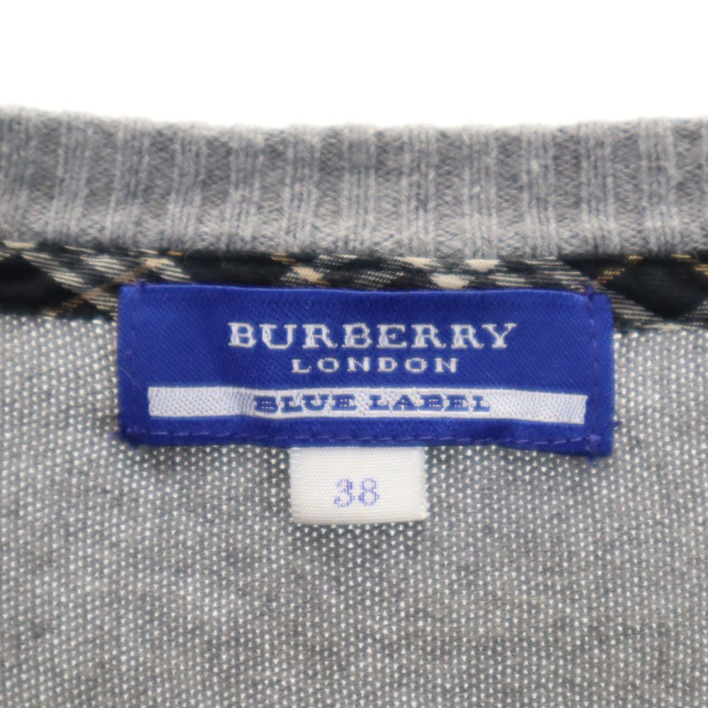 BURBERRY BLUE LABEL バーバリーブルーレーベル 三陽商会 長袖 コットン セーター 38 グレー ニット レディース