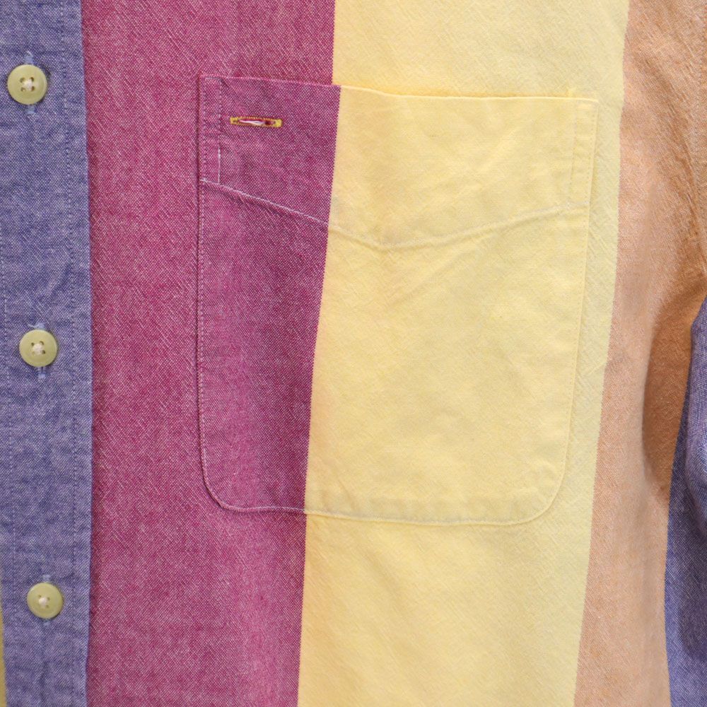 ARROW アロー 90s オールド ストライプ柄 半袖 オックスフォード ボタンダウンシャツ L イエロー 他 メンズ