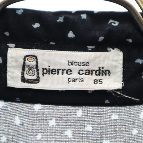 ピエールカルダン 総柄 半袖 シースルー シャツ 85 ブラック Pierre Cardin ブラウス レディース