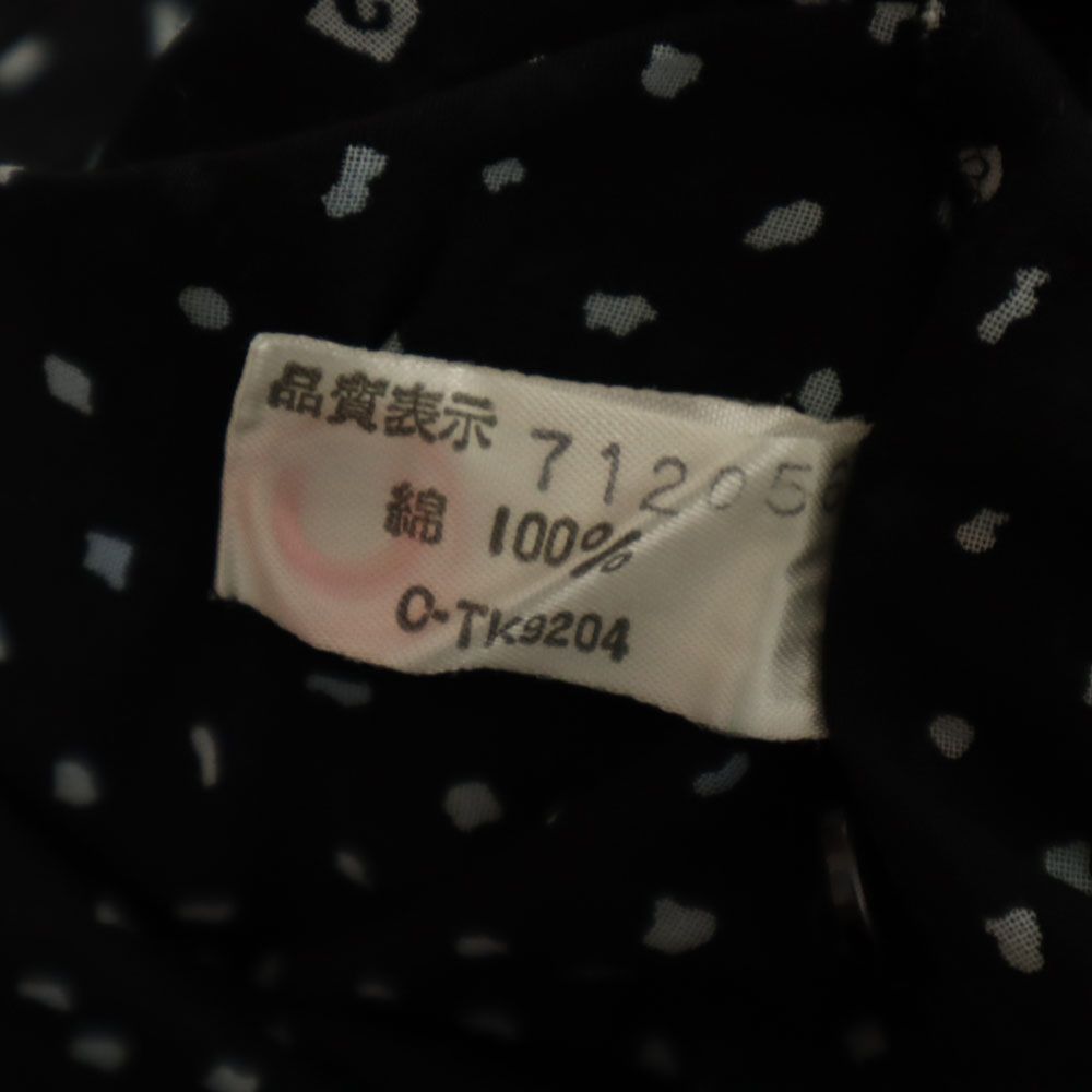 Pierre Cardin ピエールカルダン 総柄 半袖 シースルー シャツ 85 ブラック ブラウス レディース