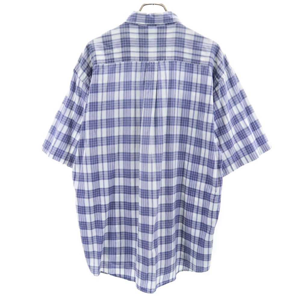IZOD アイゾッド 90s オールド チェック柄 半袖 ボタンダウンシャツ L ホワイト メンズ