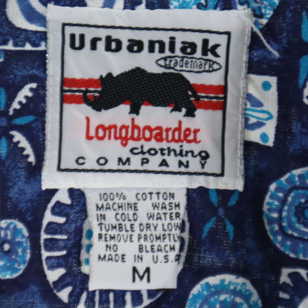 URBANIAK アーバニアック 90s オールド 総柄 半袖 アロハシャツ M ネイビー 他 メンズ