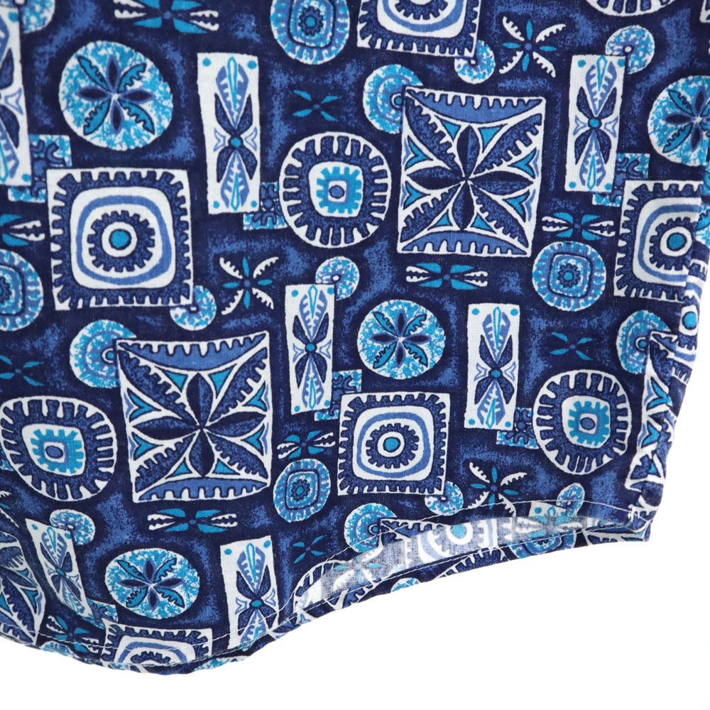 URBANIAK アーバニアック 90s オールド 総柄 半袖 アロハシャツ M ネイビー 他 メンズ