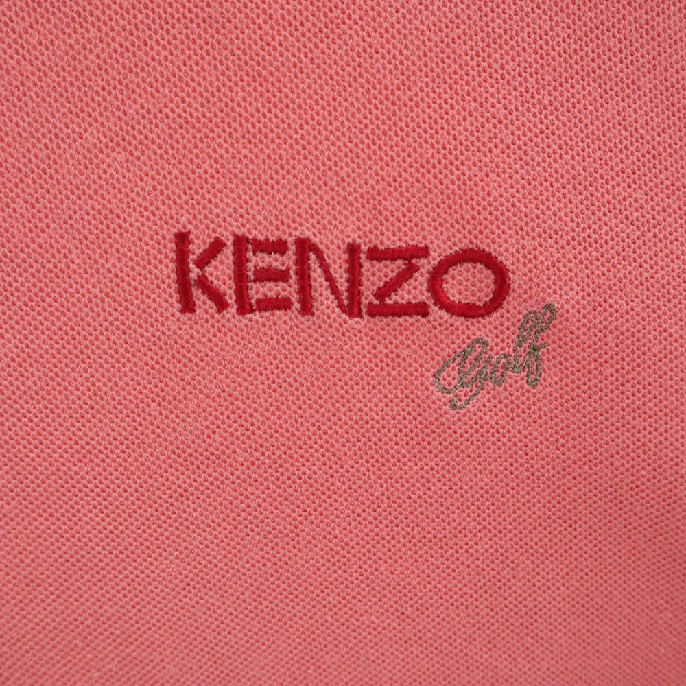 KENZO GOLF ケンゾーゴルフ 90s オールド 半袖 ポロシャツ 3 ピンク 鹿の子 メンズ