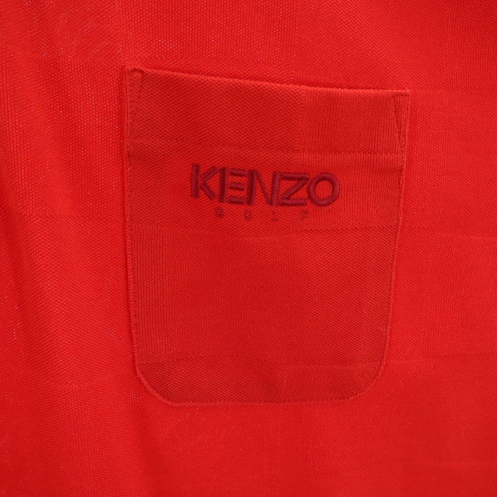 KENZO GOLF ケンゾーゴルフ 90s オールド 半袖 ポロシャツ 5 レッド 鹿の子 メンズ