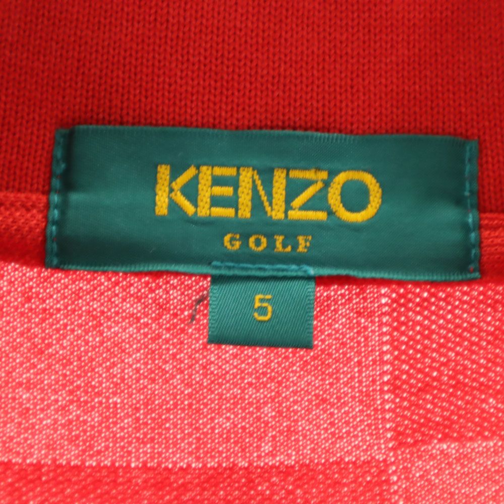 KENZO GOLF ケンゾーゴルフ 90s オールド 半袖 ポロシャツ 5 レッド 鹿の子 メンズ