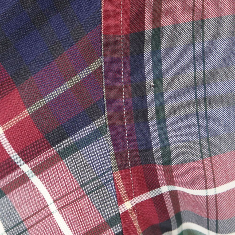 TOMMY HILFIGER トミーヒルフィガー 90s オールド フラッグタグ チェック 半袖 ボタンダウンシャツ XL レッド系 メンズ