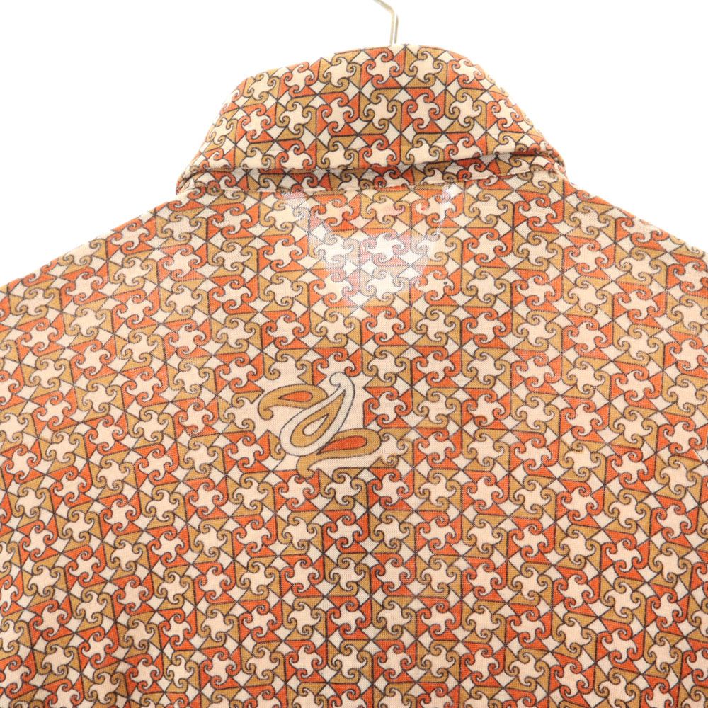 PIER 70s 80s イタリア製 ヴィンテージ 総柄 長袖 シャツ ベージュ系 メンズ