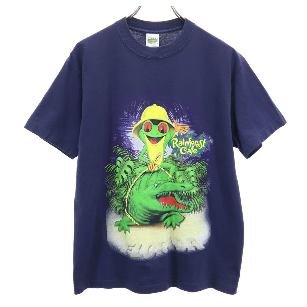 Rainforest Cafe レインフォレストカフェ 90s 00s USA製 オールド 半袖 Tシャツ S ネイビー メンズ