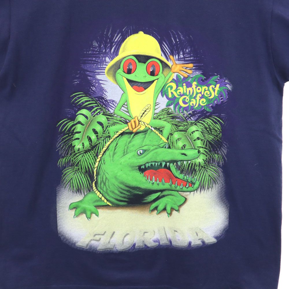 Rainforest Cafe レインフォレストカフェ 90s 00s USA製 オールド 半袖 Tシャツ S ネイビー メンズ