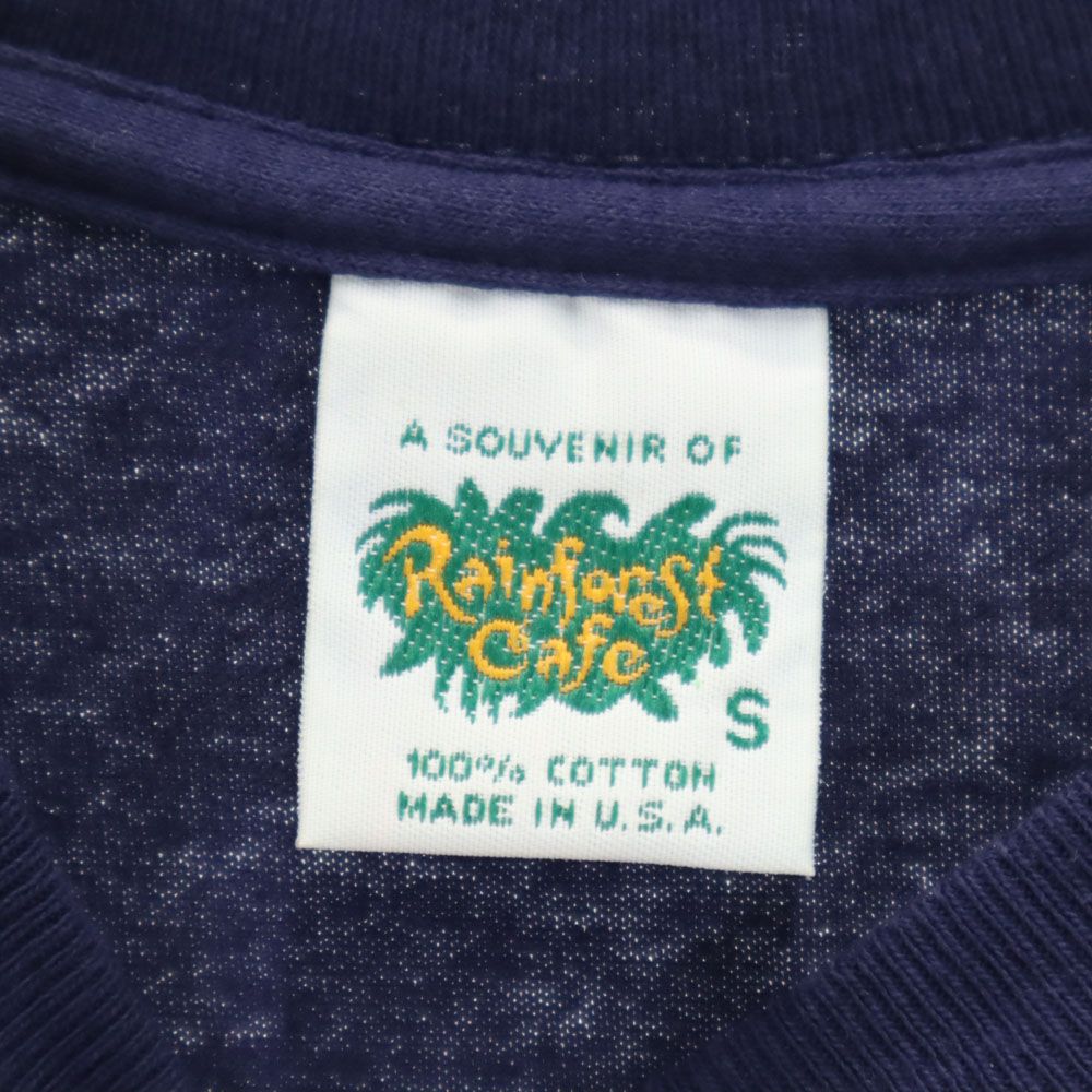 Rainforest Cafe レインフォレストカフェ 90s 00s USA製 オールド 半袖 Tシャツ S ネイビー メンズ