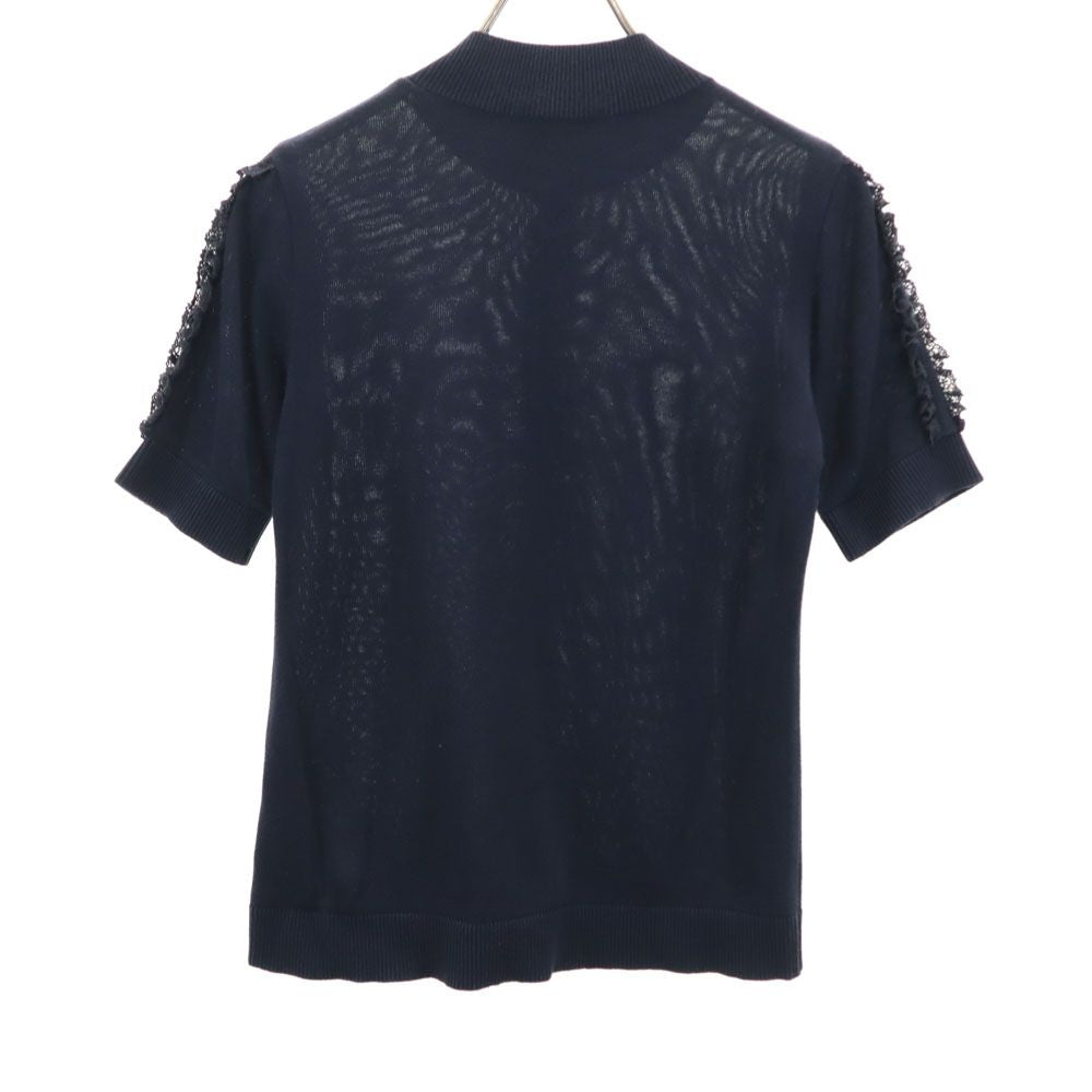 Rene basic ルネベーシック 日本製 半袖 セーター 36 ネイビー ニット レディース