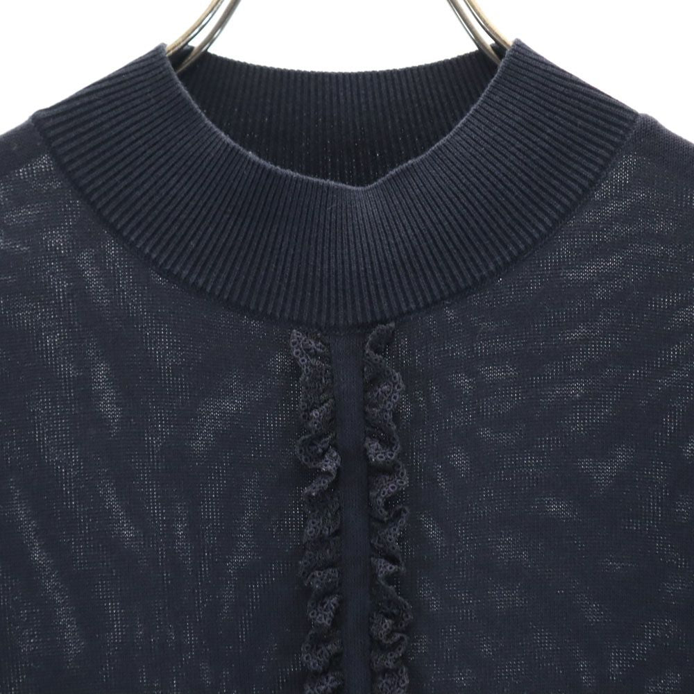 Rene basic ルネベーシック 日本製 半袖 セーター 36 ネイビー ニット レディース
