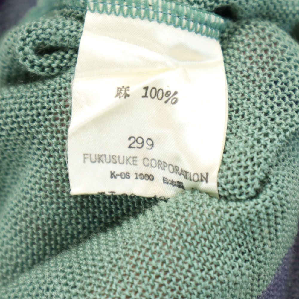 ランセル 日本製 半袖 セーター L グリーン系 LANCEL メンズ