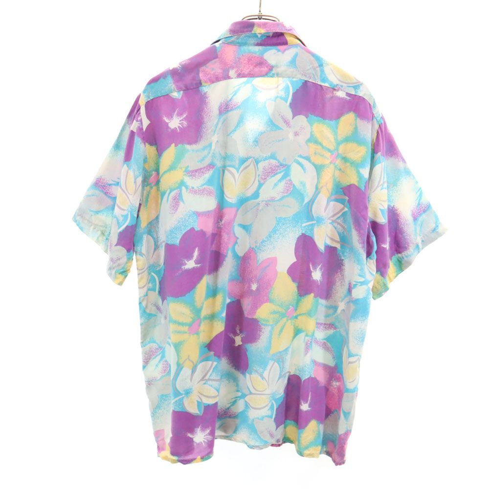 ISLANDER アイスランダー 80s ヴィンテージ 半袖 オープンカラーシャツ L パープル 他 メンズ