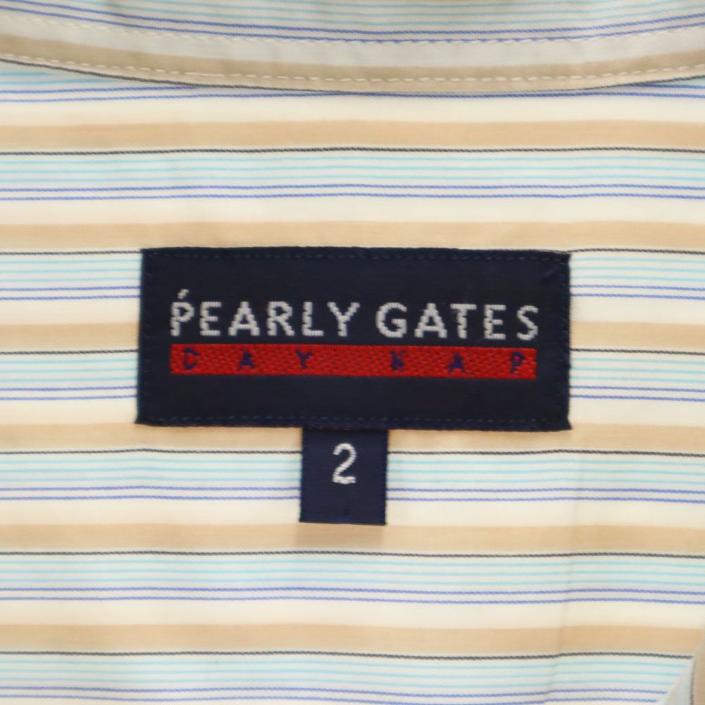 パーリーゲイツ ストライプ柄 ゴルフ 半袖 シャツ 2 ホワイト 他 PEARLY GATES レディース