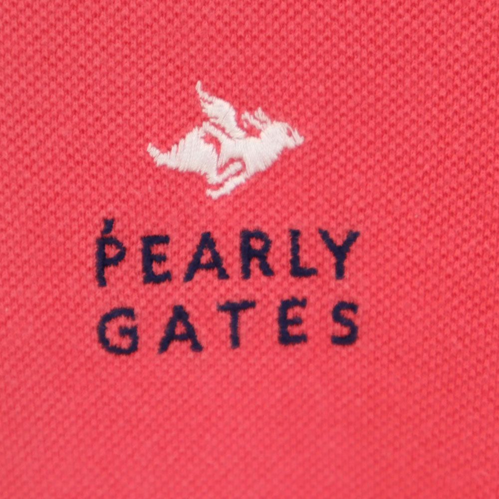 PEARLY GATES パーリーゲイツ 日本製 ゴルフ 半袖 鹿の子 ポロシャツ L ピンク メンズ