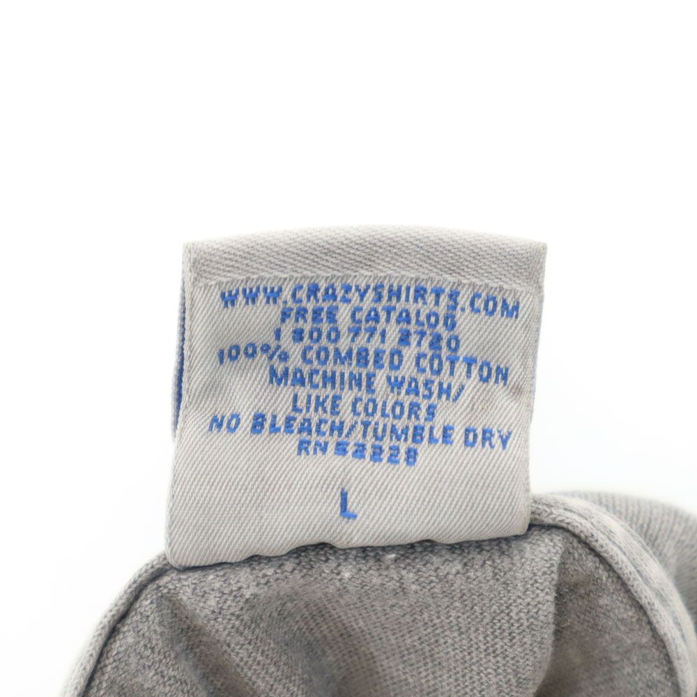 クレイジーシャツ オールド バックプリント 半袖 Tシャツ L グレー Crazy Shirt メンズ