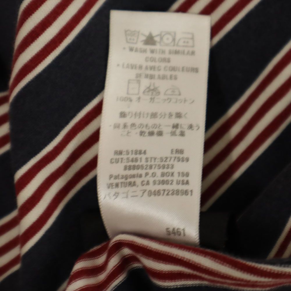 patagonia パタゴニア アウトドア 52775S9 ボーダー柄 半袖 ポロシャツ S ネイビー系 メンズ