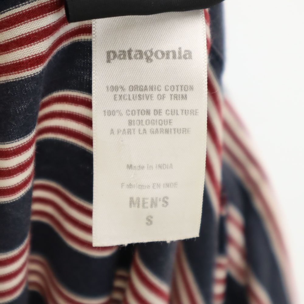 patagonia パタゴニア アウトドア 52775S9 ボーダー柄 半袖 ポロシャツ S ネイビー系 メンズ