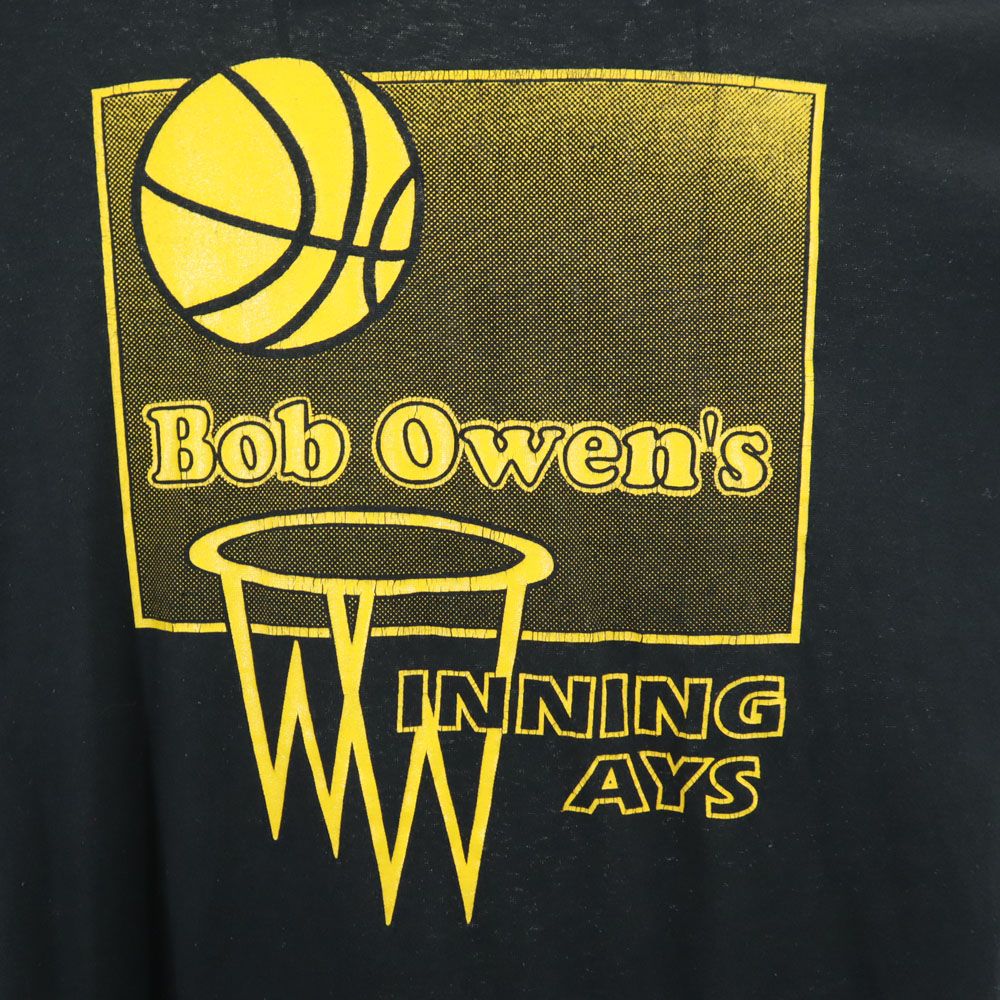 RUSSELL ATHLETIC ラッセルアスレチック 90s USA製 オールド プリント 半袖 Tシャツ M ブラック系 メンズ