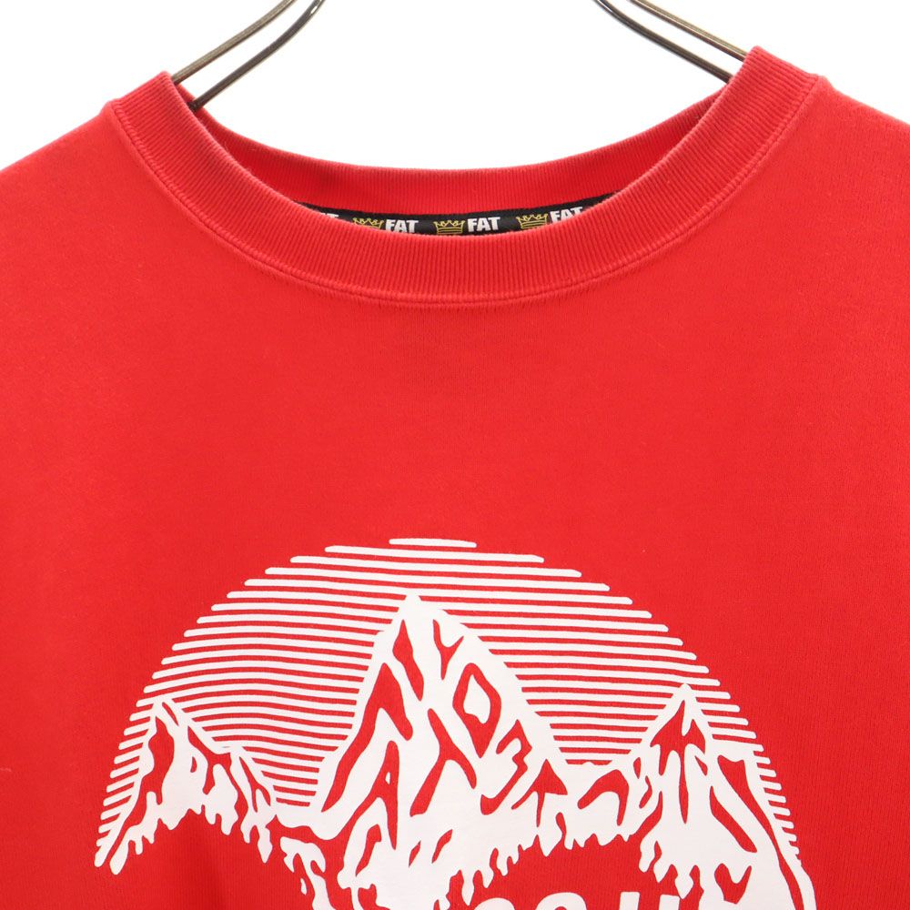 FAT エフエーティー プリント 半袖 Tシャツ FAT レッド系 メンズ