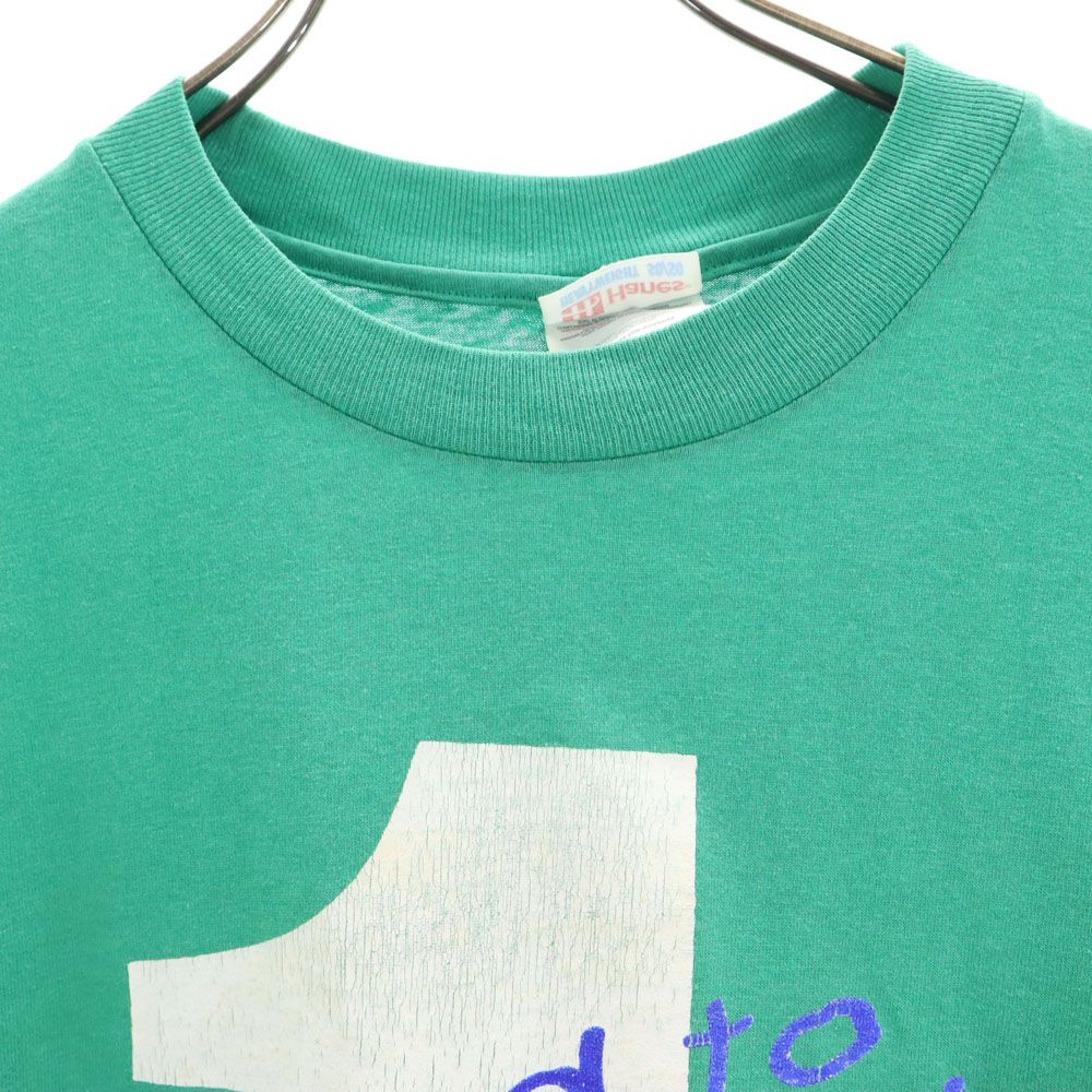 Hanes ヘインズ プリント 半袖 Tシャツ M グリーン系 メンズ