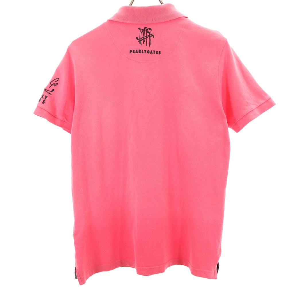 PEARLY GATES パーリーゲイツ ゴルフ 半袖 ポロシャツ 3 ピンク 鹿の子地 メンズ