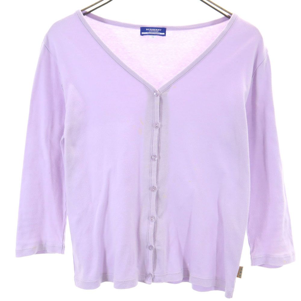 BURBERRY BLUE LABEL バーバリーブルーレーベル 三陽商会 7分袖 スウェット カーディガン M パープル系 レディース