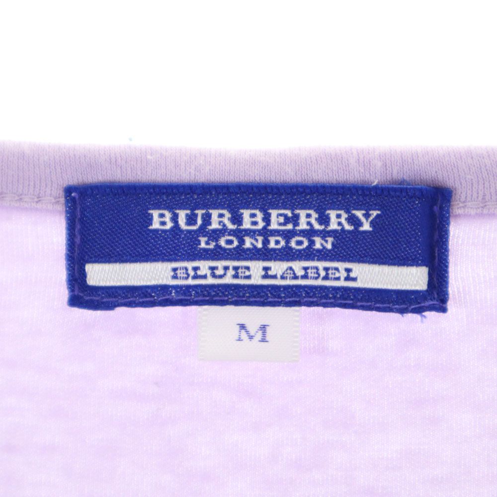 BURBERRY BLUE LABEL バーバリーブルーレーベル 三陽商会 7分袖 スウェット カーディガン M パープル系 レディース