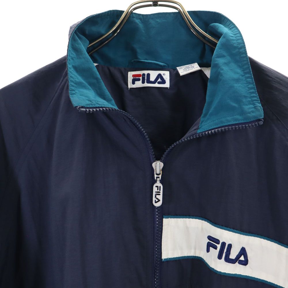 FILA フィラ 90s オールド ナイロンジャケット L ネイビー メンズ
