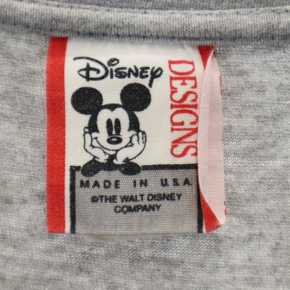 Disney ディズニー 90s USA製 オールド 刺繍 グーフィー 半袖 Tシャツ L/XL グレー ポケT メンズ
