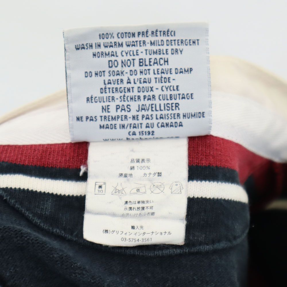 バーバリアン ボーダー 半袖 ラガーシャツ M レッド系 Barbarian メンズ