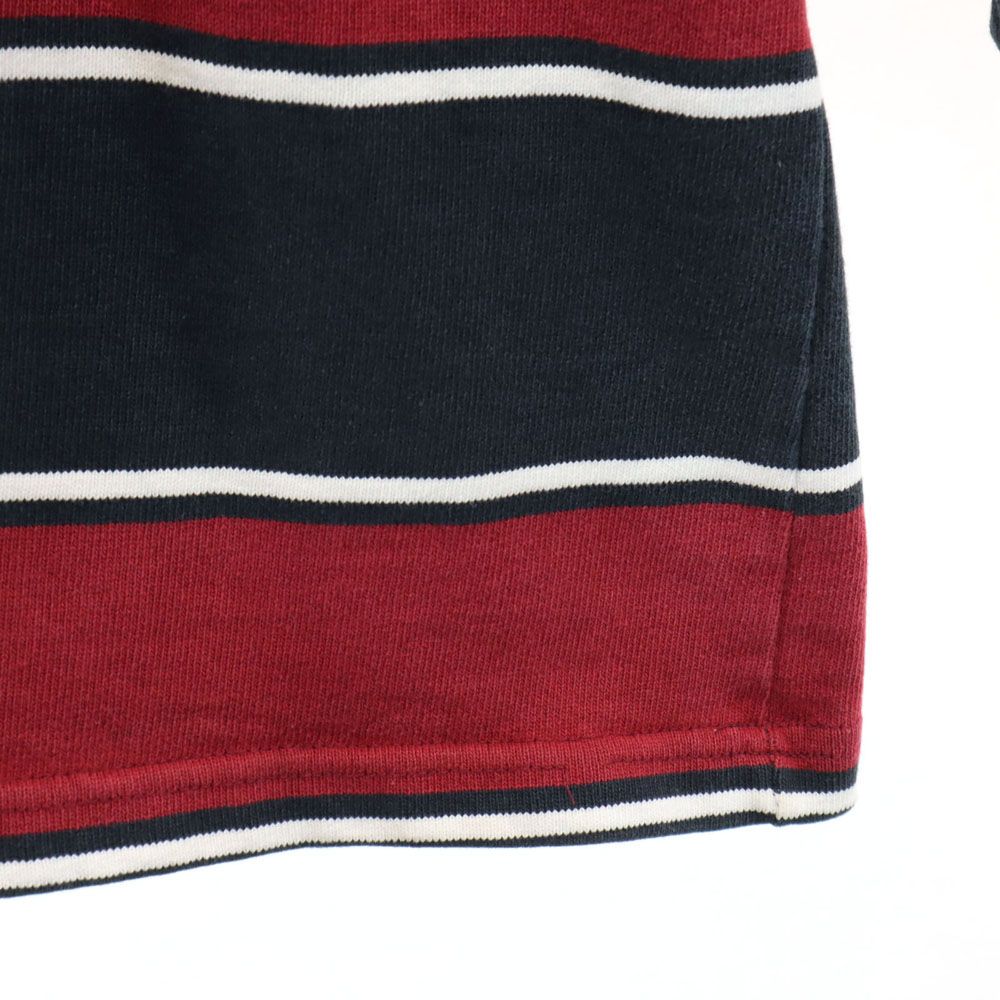 バーバリアン ボーダー 半袖 ラガーシャツ M レッド系 Barbarian メンズ