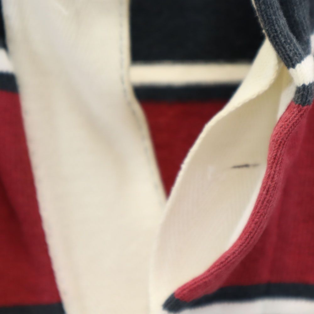 バーバリアン ボーダー 半袖 ラガーシャツ M レッド系 Barbarian メンズ