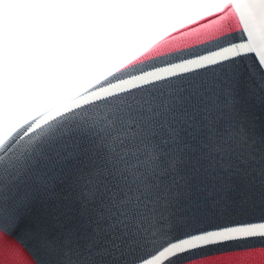 バーバリアン ボーダー 半袖 ラガーシャツ M レッド系 Barbarian メンズ