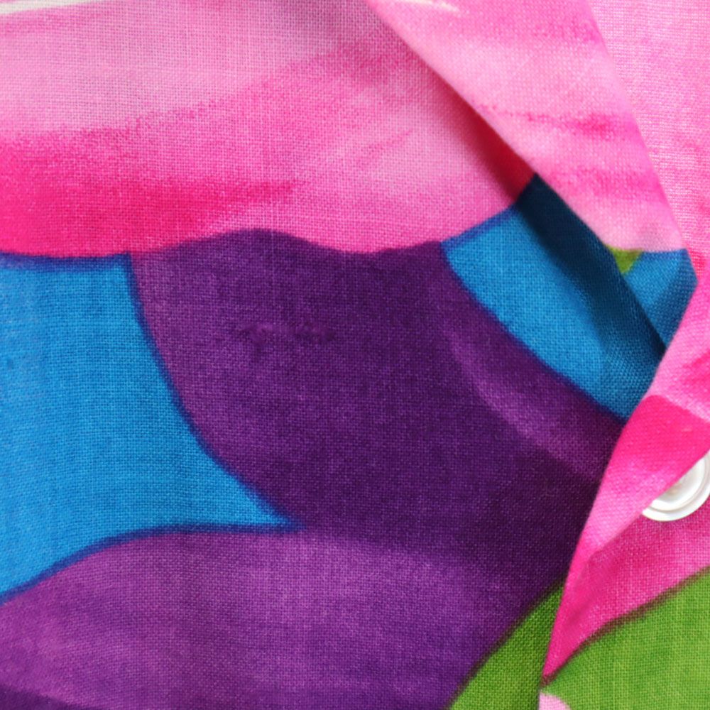 Nani 90s オールド USA製 総柄 半袖 アロハシャツ S ブルー系 メンズ