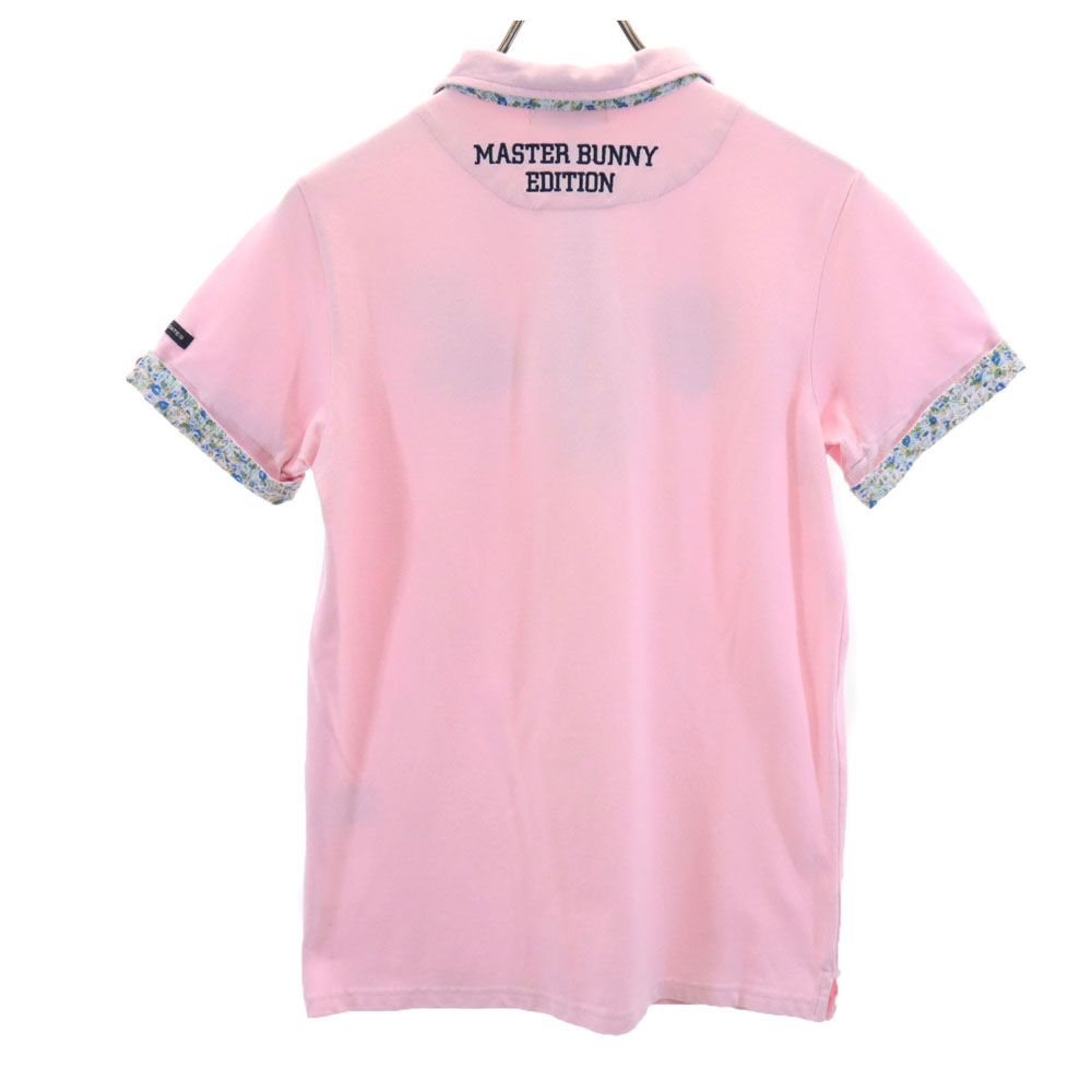 マスターバニーエディション 刺繍 ゴルフ 半袖 ポロシャツ 4 ピンク MASTER BUNNY EDITION メンズ