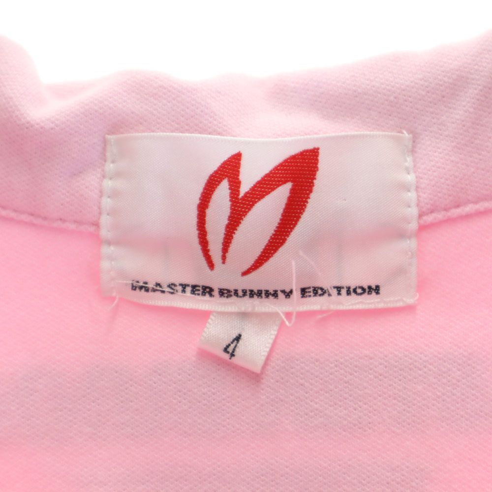 マスターバニーエディション 刺繍 ゴルフ 半袖 ポロシャツ 4 ピンク MASTER BUNNY EDITION メンズ