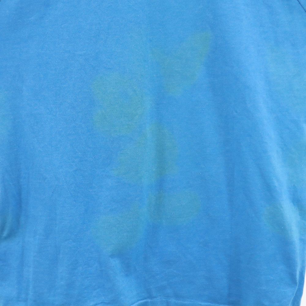 Velva Sheen ベルバシーン 90s USA製 オールド プリント ミッキー 半袖 Vネック リンガー Tシャツ L ブルー メンズ