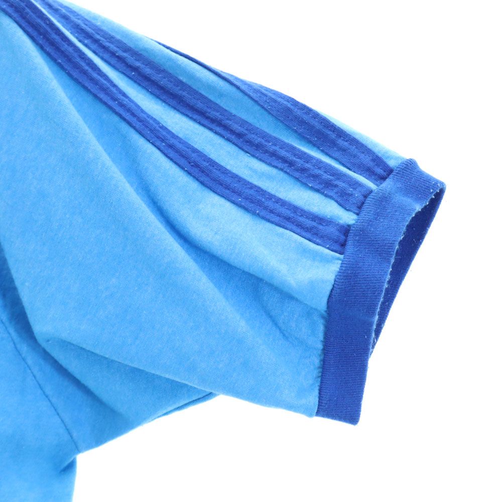 Velva Sheen ベルバシーン 90s USA製 オールド プリント ミッキー 半袖 Vネック リンガー Tシャツ L ブルー メンズ