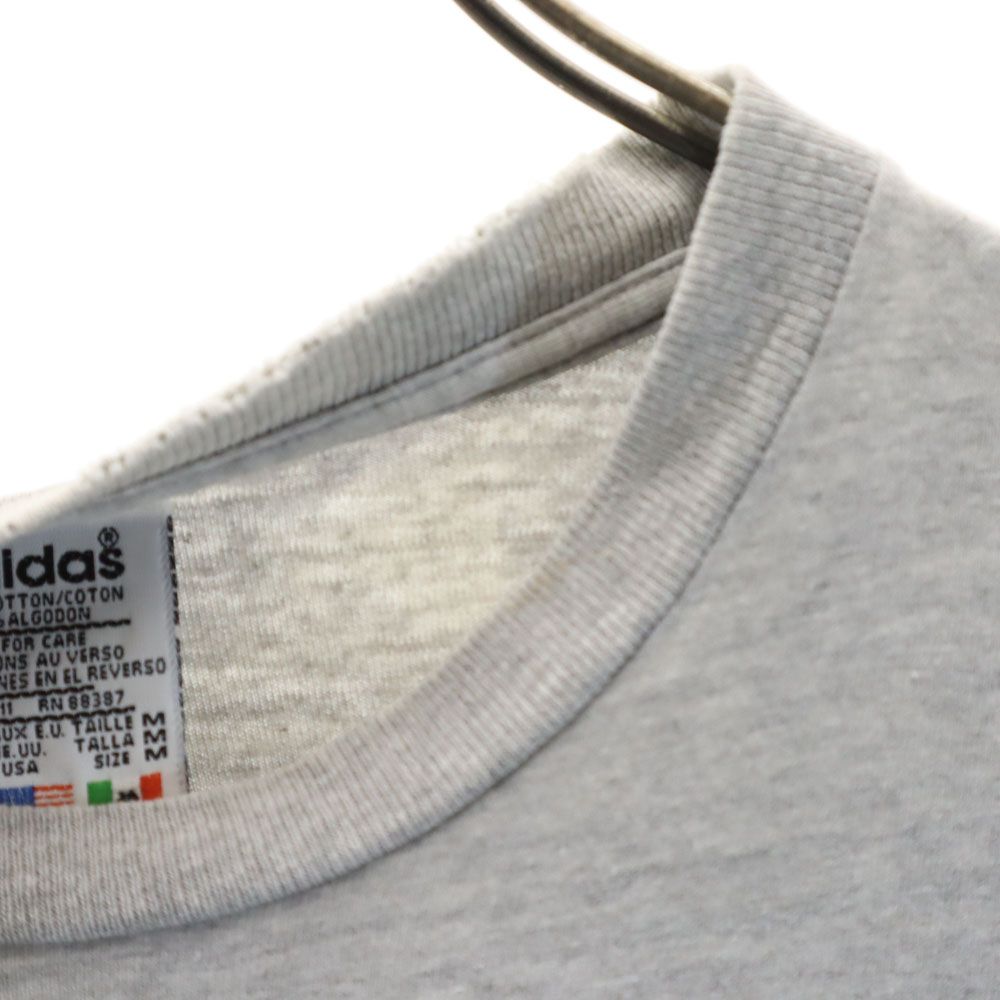 adidas アディダス 90s USA製 オールド トレフォイルロゴ 半袖 Tシャツ M グレー メンズ