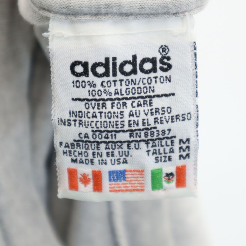 adidas アディダス 90s USA製 オールド トレフォイルロゴ 半袖 Tシャツ M グレー メンズ