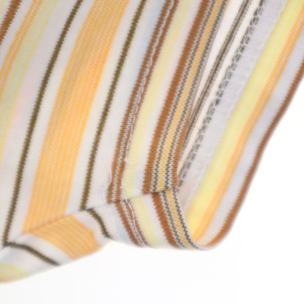 ETRO エトロ 日本製 ボーダー柄 半袖 Tシャツ ペールオレンジ系 メンズ