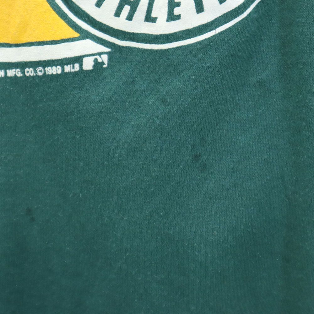 TRENCH トレンチ 80s USA製 ヴィンテージ 半袖 オークランド アスレチックス Tシャツ M グリーン Oakland Athletics メンズ