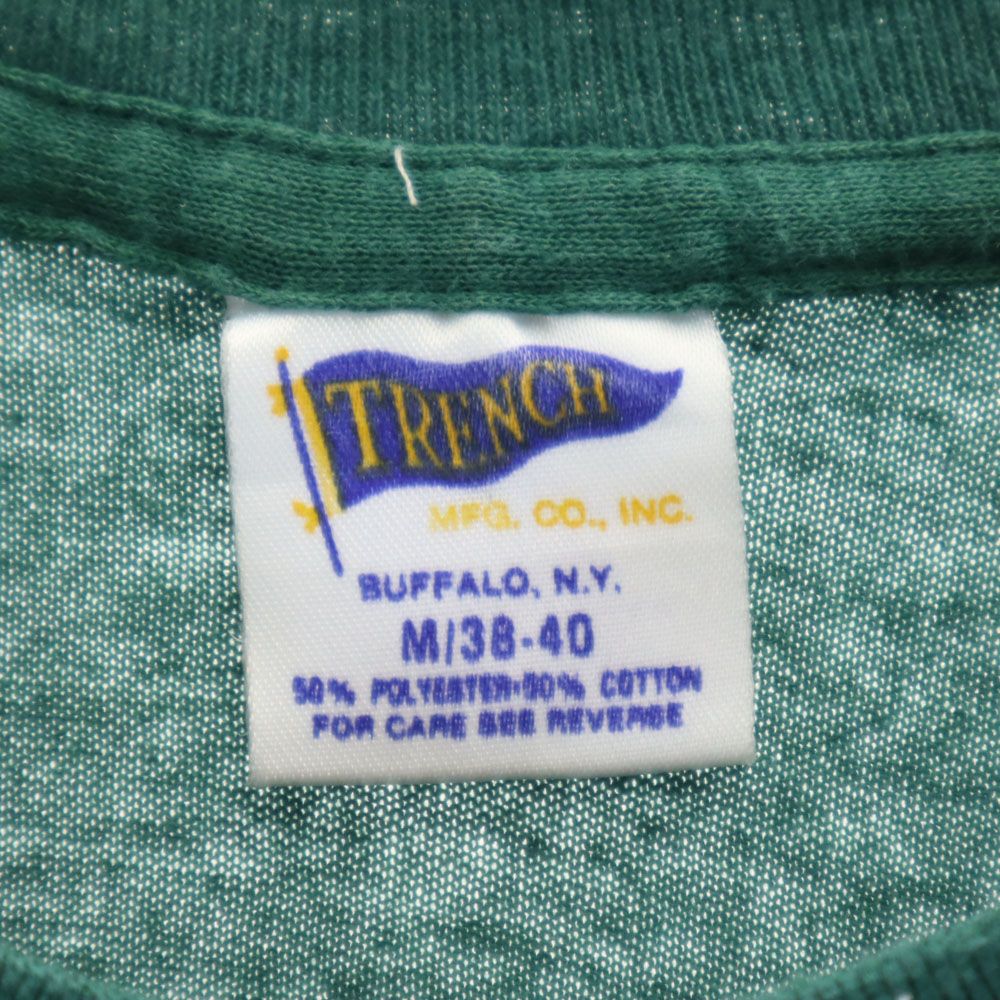 TRENCH トレンチ 80s USA製 ヴィンテージ 半袖 オークランド アスレチックス Tシャツ M グリーン Oakland Athletics メンズ