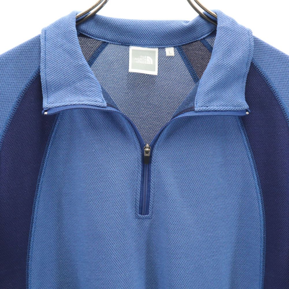 THE NORTH FACE ザノースフェイス NTW30203 長袖 アウトドア ハーフジップ Tシャツ L ブルー系 レディース