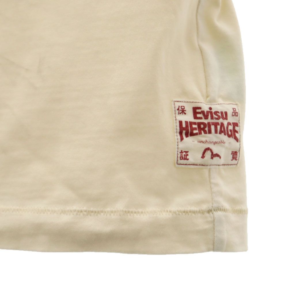エヴィス 半袖 Tシャツ M ベージュ系 EVISU メンズ