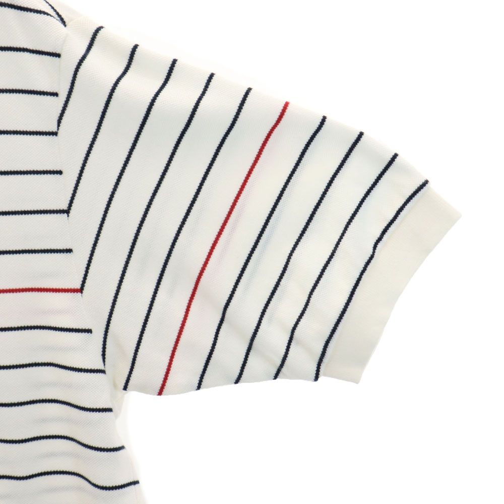 PEARLY GATES パーリーゲイツ 日本製 ボーダー柄 ゴルフ 半袖 ポロシャツ 2 ホワイト系 鹿の子地 メンズ