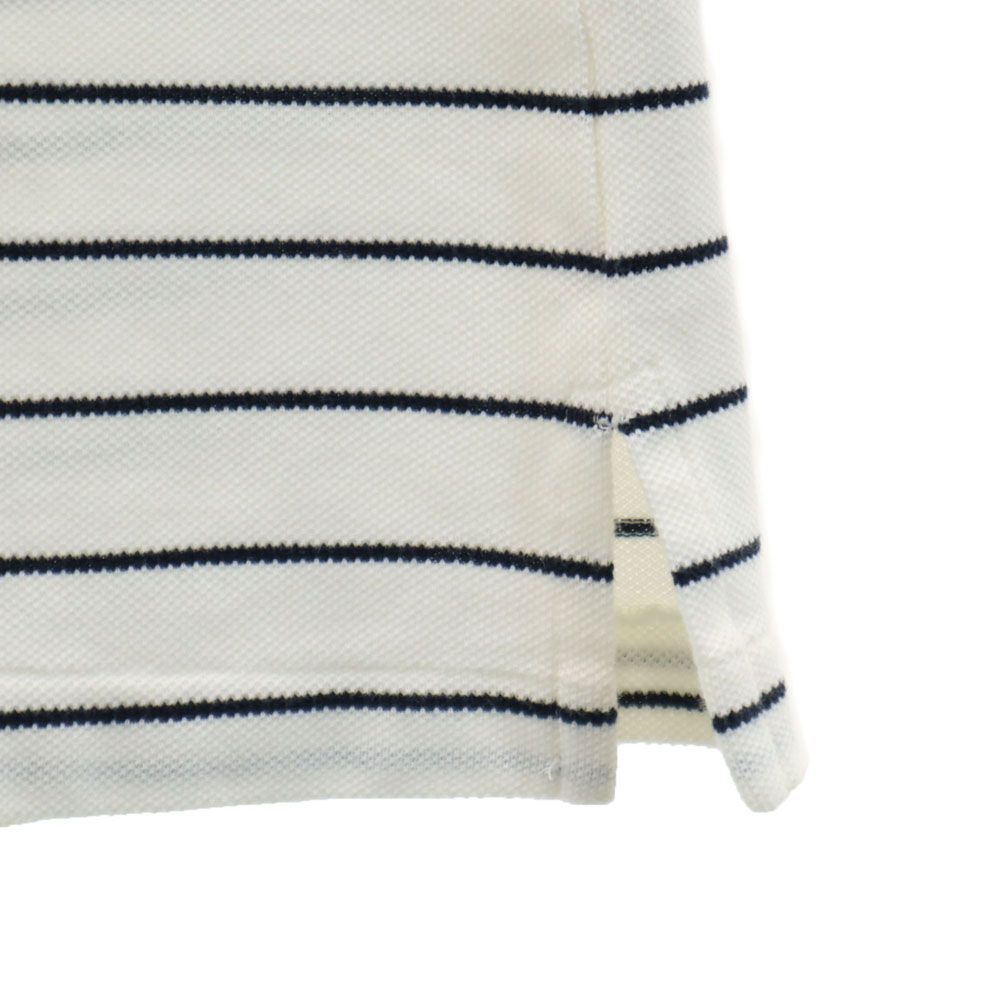 PEARLY GATES パーリーゲイツ 日本製 ボーダー柄 ゴルフ 半袖 ポロシャツ 2 ホワイト系 鹿の子地 メンズ